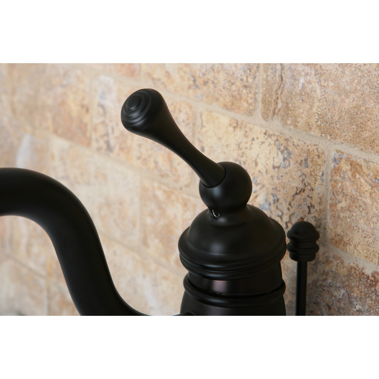 Kingston Heirloom KB1405BL - Victorian One-Handle 1-Hole Bathroom Faucet with Deck Plate and Pop-Up Drain, Oil Rubbed Bronze — thumbnail 2